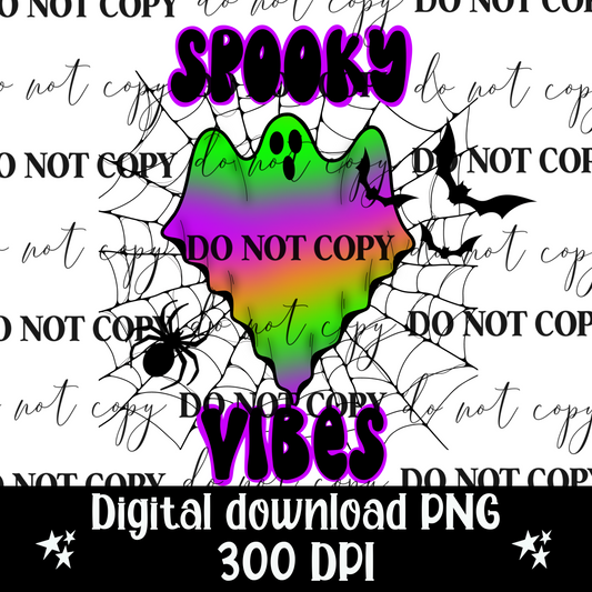 Spooky Vibes Colorful PNG